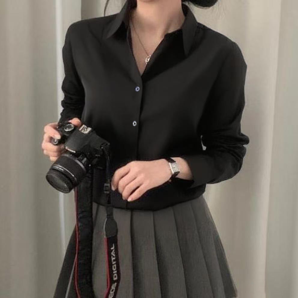 Women's Preppy Style Slim-fit Elegant Top