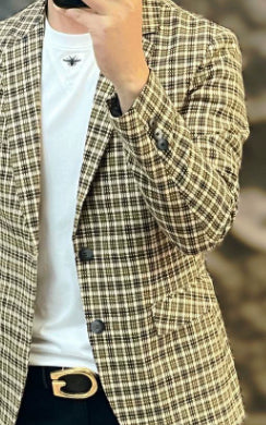 Versatile Plaid Suit For Men