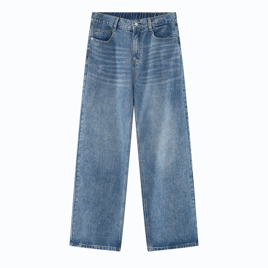 Waist Loose Straight Jeans