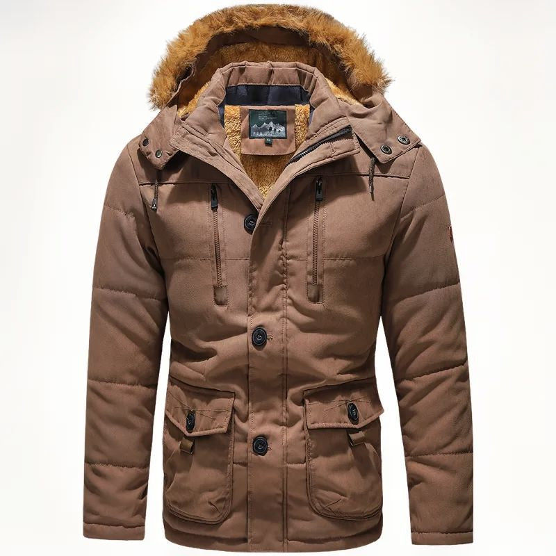 Men's Cotton-padded Coat Mid-length Fleece-lined Thickened