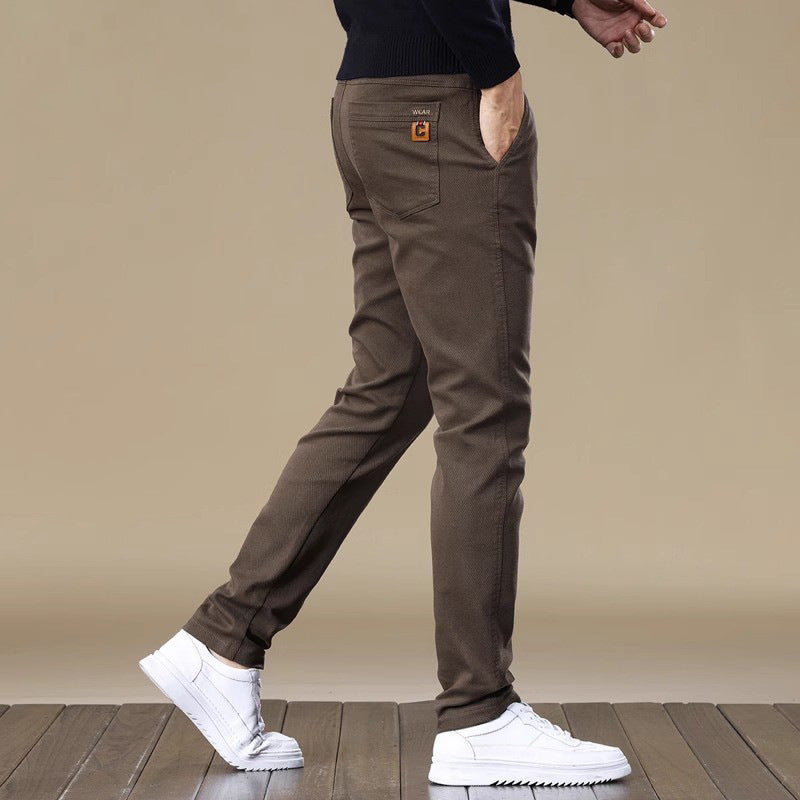 Men's Fleece-lined Slim Fit  Casual Pants