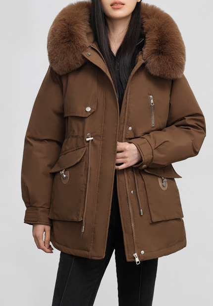 Cross-border Fleece-lined Thickened Parka Collar Slim Fit Slimming Cotton Coat