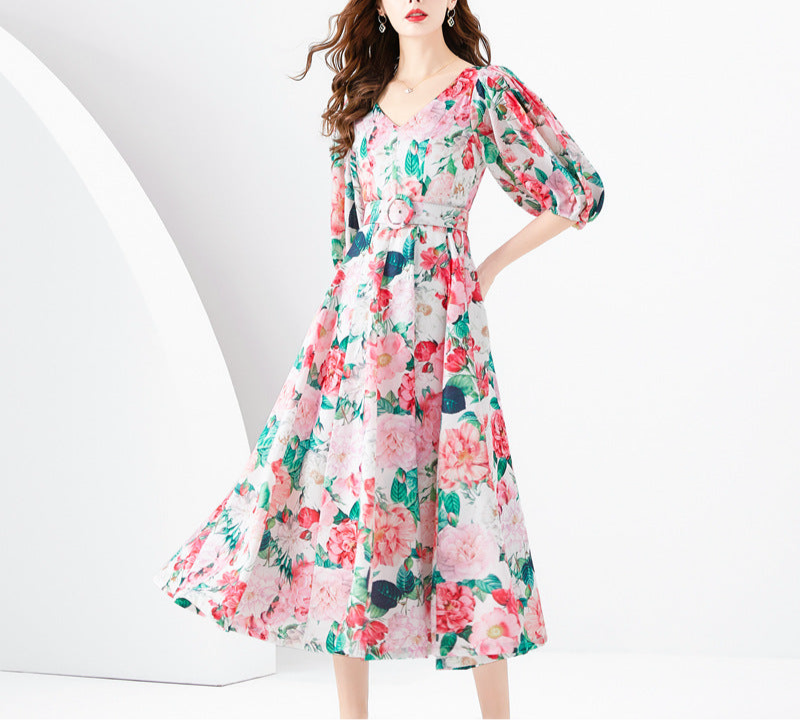 Waist-tight Long Temperament Dress