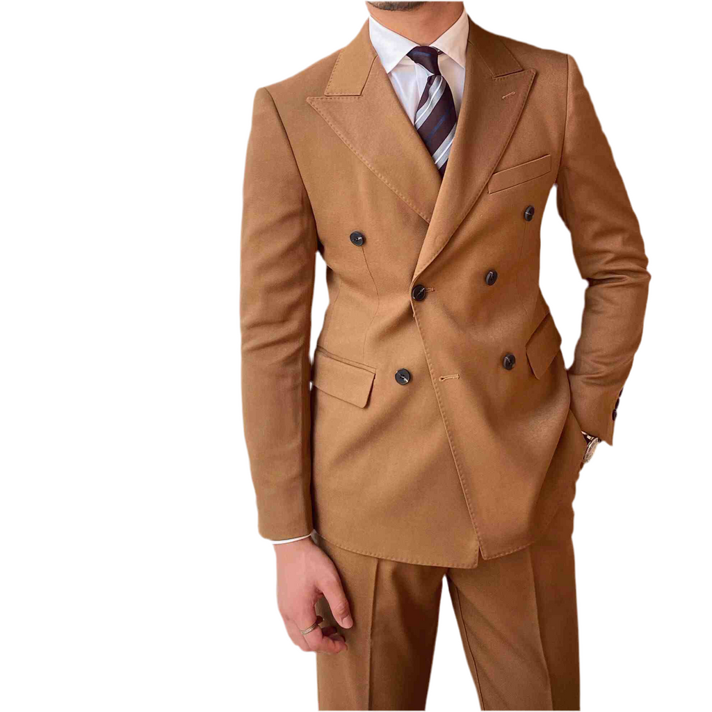 Men's Casual Business Pure Color Double Breasted Suit Jacket