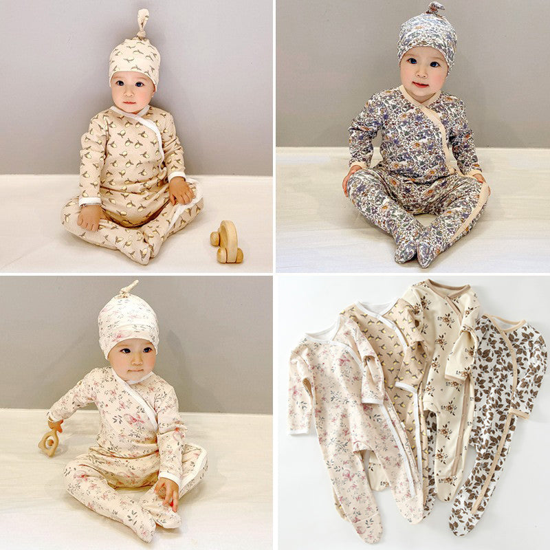 Newborn Baby's Foot Cover Bodysuit For Boys And Girls