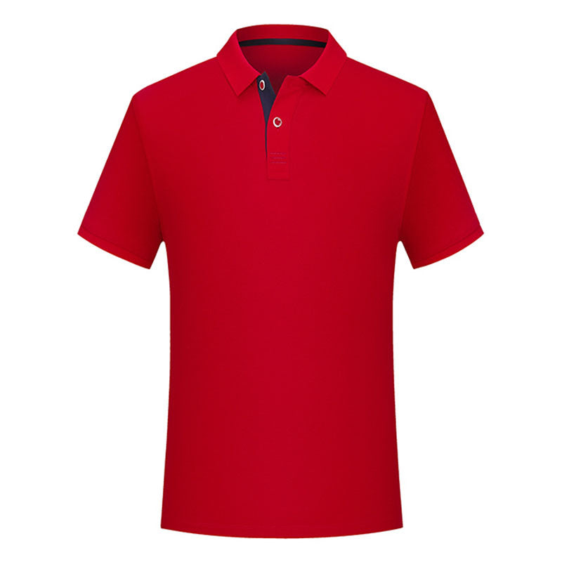 Solid Color Polo Collar Casual T-shirt