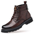Men Fleece-lined Leather Boots