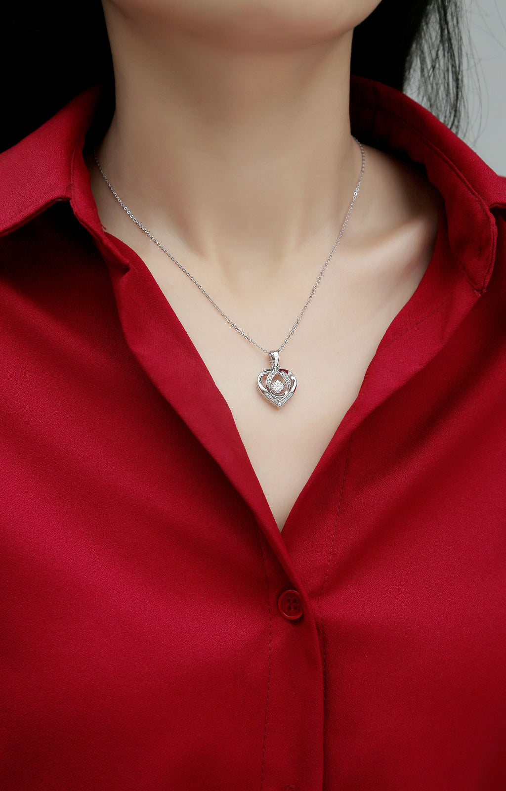 With You In My Heart - A Fashionable And Trendy Necklace Pendant Set With Top-quality Moissanite S925, Silver And Platinum-plated, Can Be Tested With A Diamond Pen