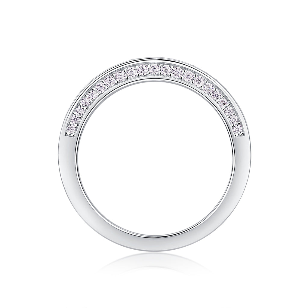The Plucked Star - A Wedding Ring Set With Top-quality Moissanite S925 Silver And Platinum-plated Diamond Can Be Inspected With A Diamond Pen