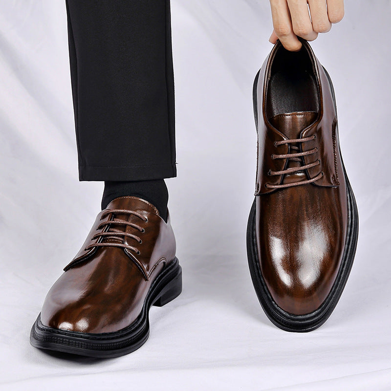 Leather Shoes Autumn And Winter Dress Wedding Groom Lace-up