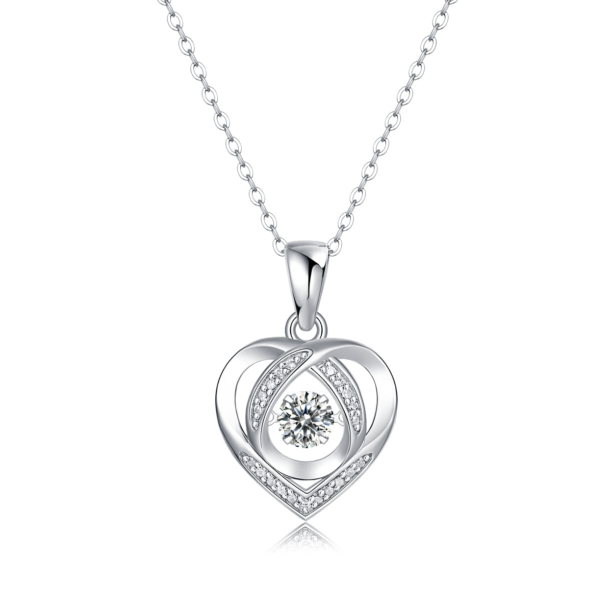 Heart To Have Your Luxurious Fashion Diamond Pendant Necklace Set With Mosan Diamond Silver Ornaments