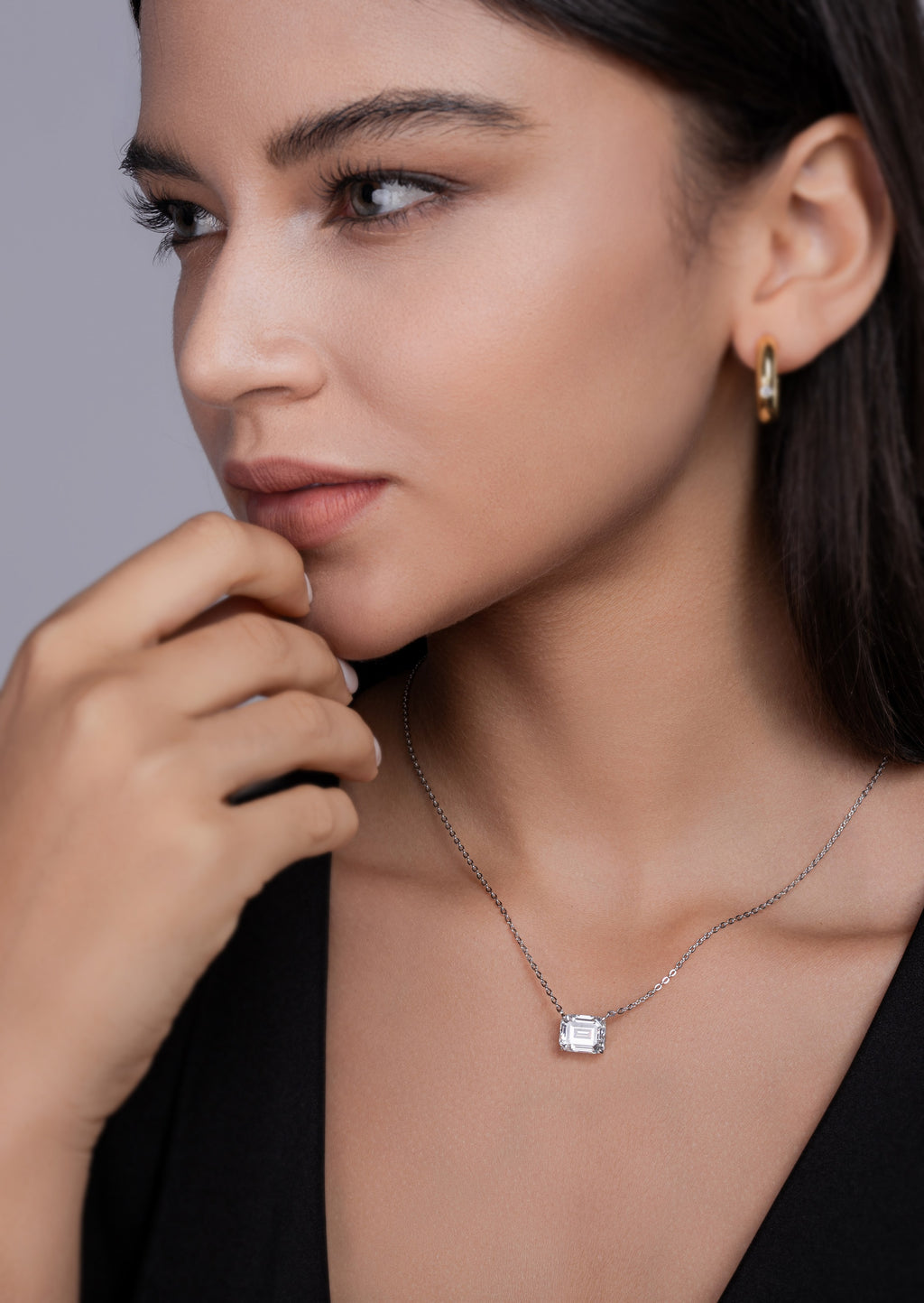 The Mirage In The Mirror - A Fashionable And Trendy Necklace Pendant Set With Top-quality Moissanite S925 Silver And Platinum Plating Can Be Tested With A Diamond Pen