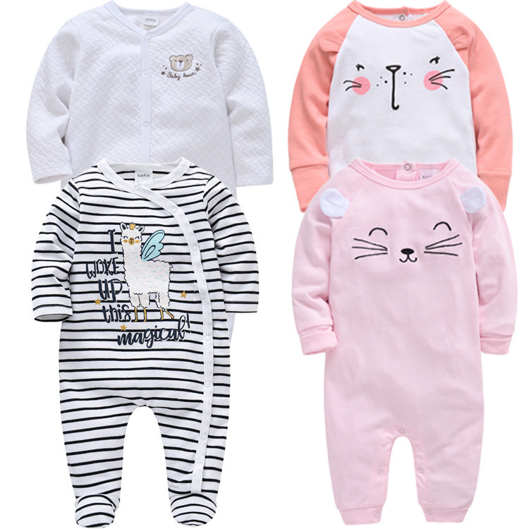 Autumn And Winter Long-sleeved Gentleman's One-piece Baby Boy Romper