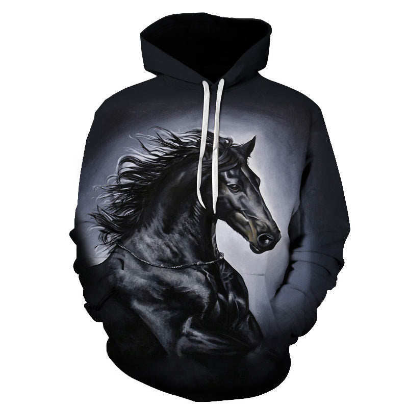 Mens Printed Hoodie Loose-fitting Top