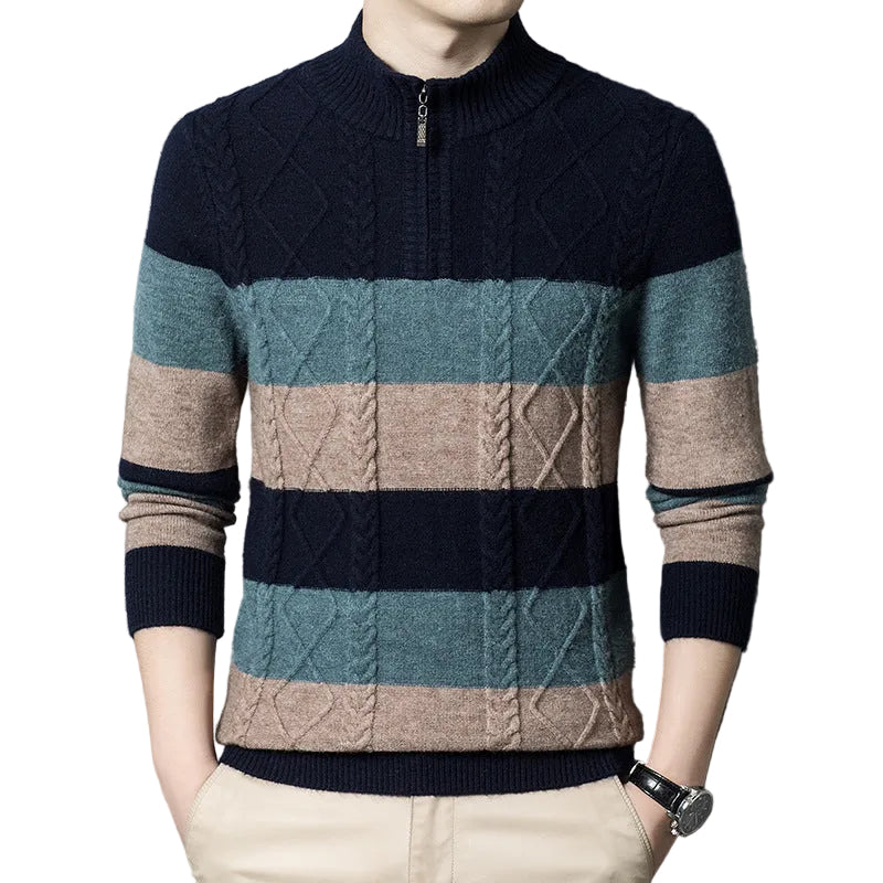 Men's Thick Warm Half Zipper Bottoming Sweater