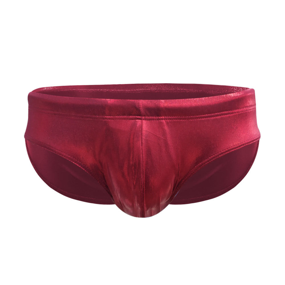 Faux Leather Sequin Skinny Swim Briefs