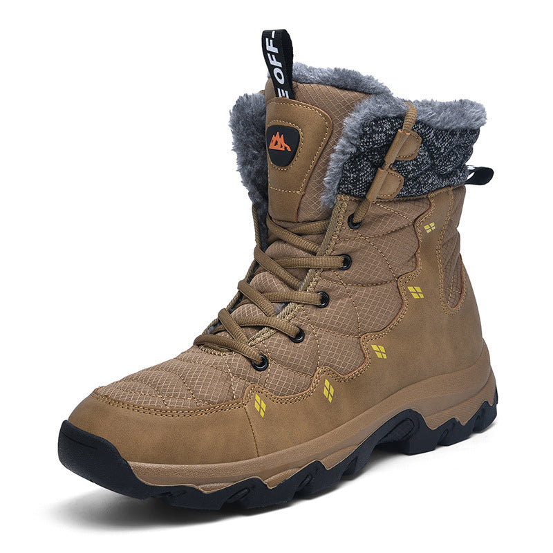 Men's Thick-soled  Fleece-lined High-top Boots