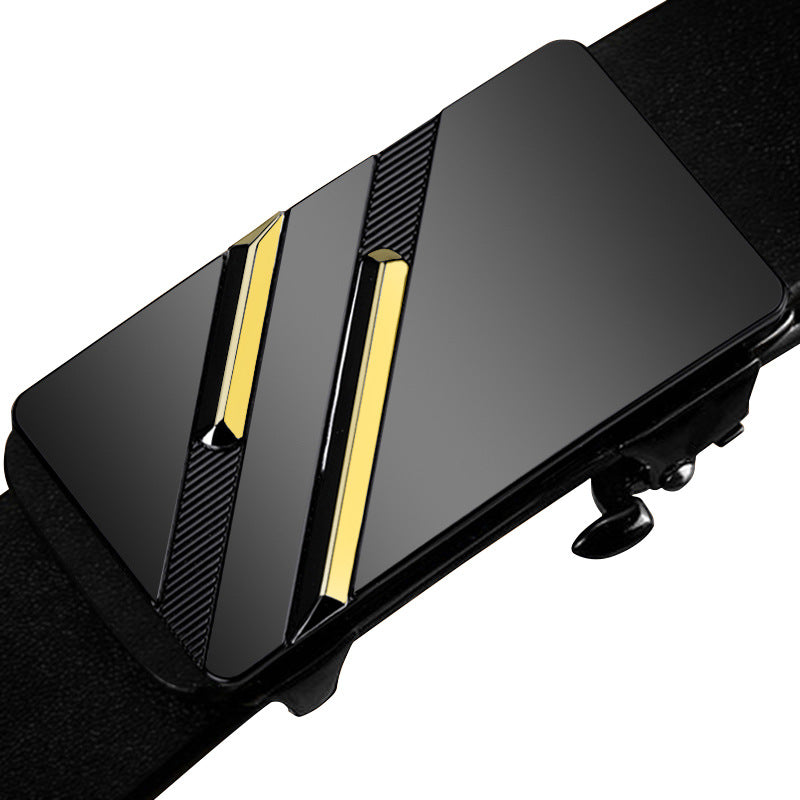 Genuine Leather Toothless Automatic Buckle Cowhide Belt Business Leisure Trend