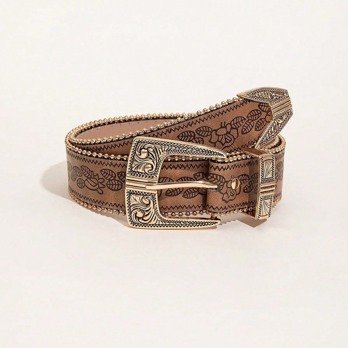 Retro Pattern PU Belt Western Style Belt