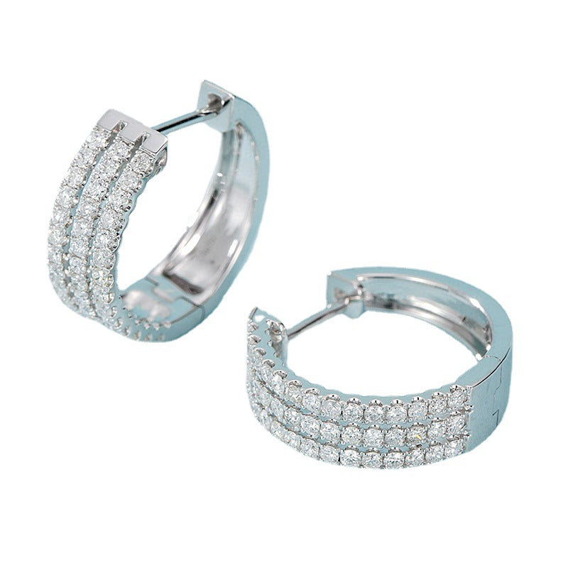 18K White Gold Diamond Earrings -Diamond Sadaf Canada