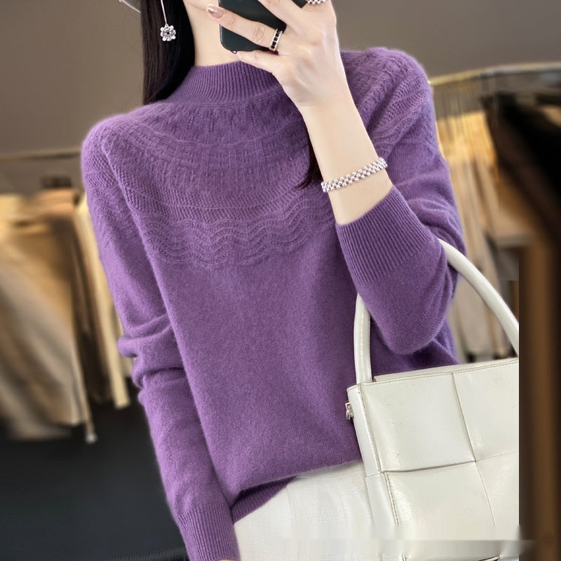 Half Turtleneck Slimming Wool Knitted Bottoming Shirt