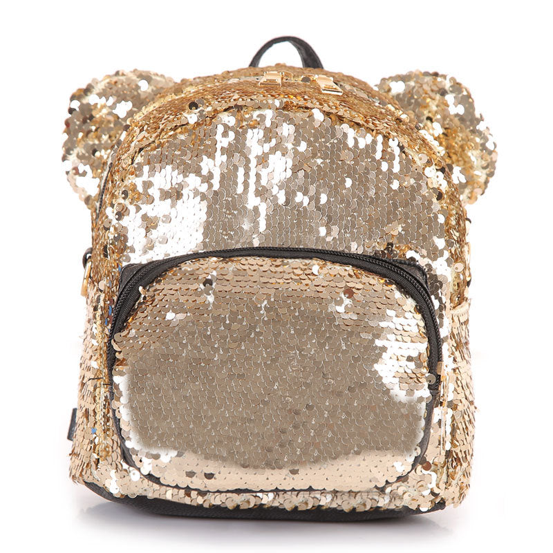 Colorful Sequin Labeled Ear Stitching Ladies Small Square Bag