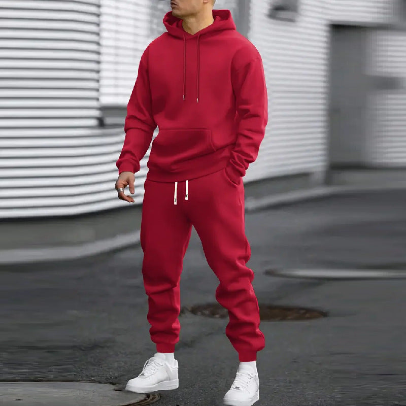 Men's Casual Sports Hoodie With Gridles Pants