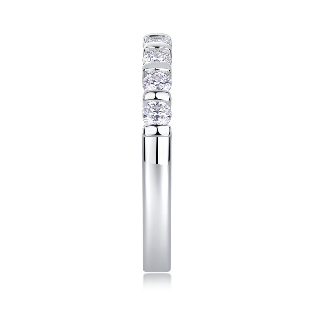 Yearning Resonance - A Wedding Ring Set With Top-quality Moissanite S925 Silver And Platinum-plated Diamond. The Ring Can Be Tested With A Diamond Pen In Gold And Rose Gold