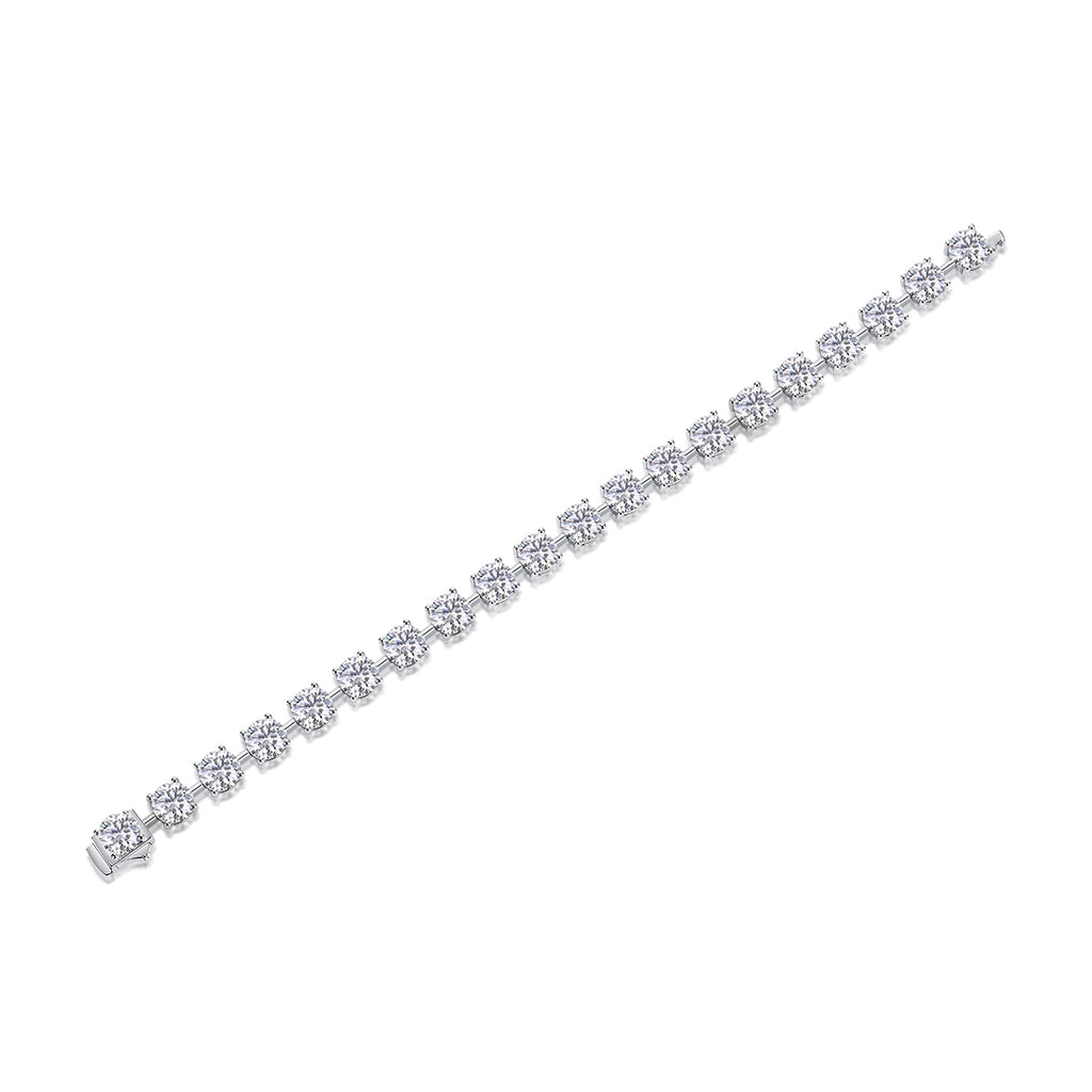 Time Appointment - A Fashionable And Light Luxury Jewelry Silver Bracelet And Bracelet Set With Top-quality Moissanite, S925 Silver Plated Platinum