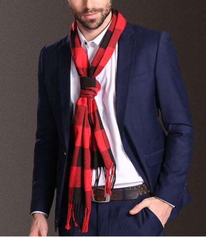 Shawl Scarves Men Winter Warm Tartan