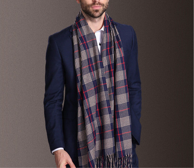 Shawl Scarves Men Winter Warm Tartan