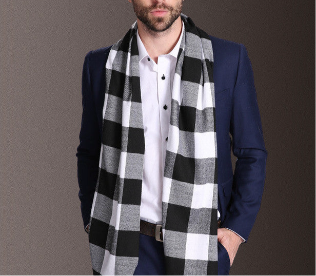 Shawl Scarves Men Winter Warm Tartan