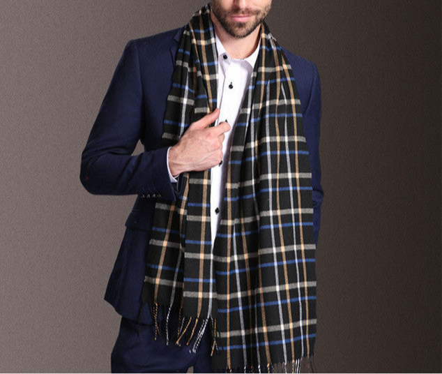 Shawl Scarves Men Winter Warm Tartan