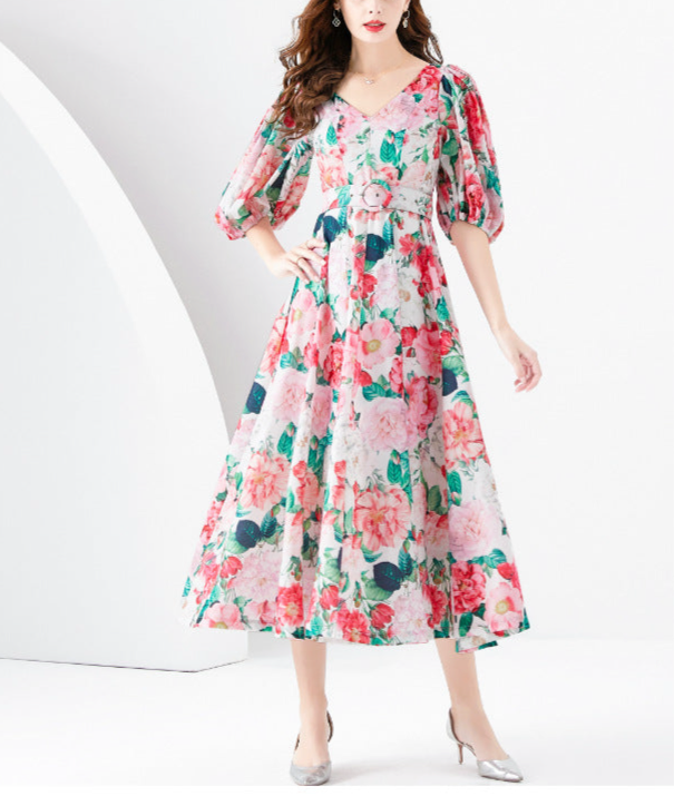 Waist-tight Long Temperament Dress