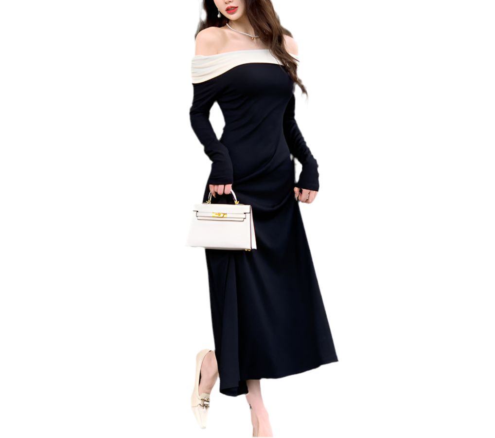 Off-shoulder Knitted Dress Women
