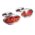 Leaf Shape Red Crystal Cufflinks