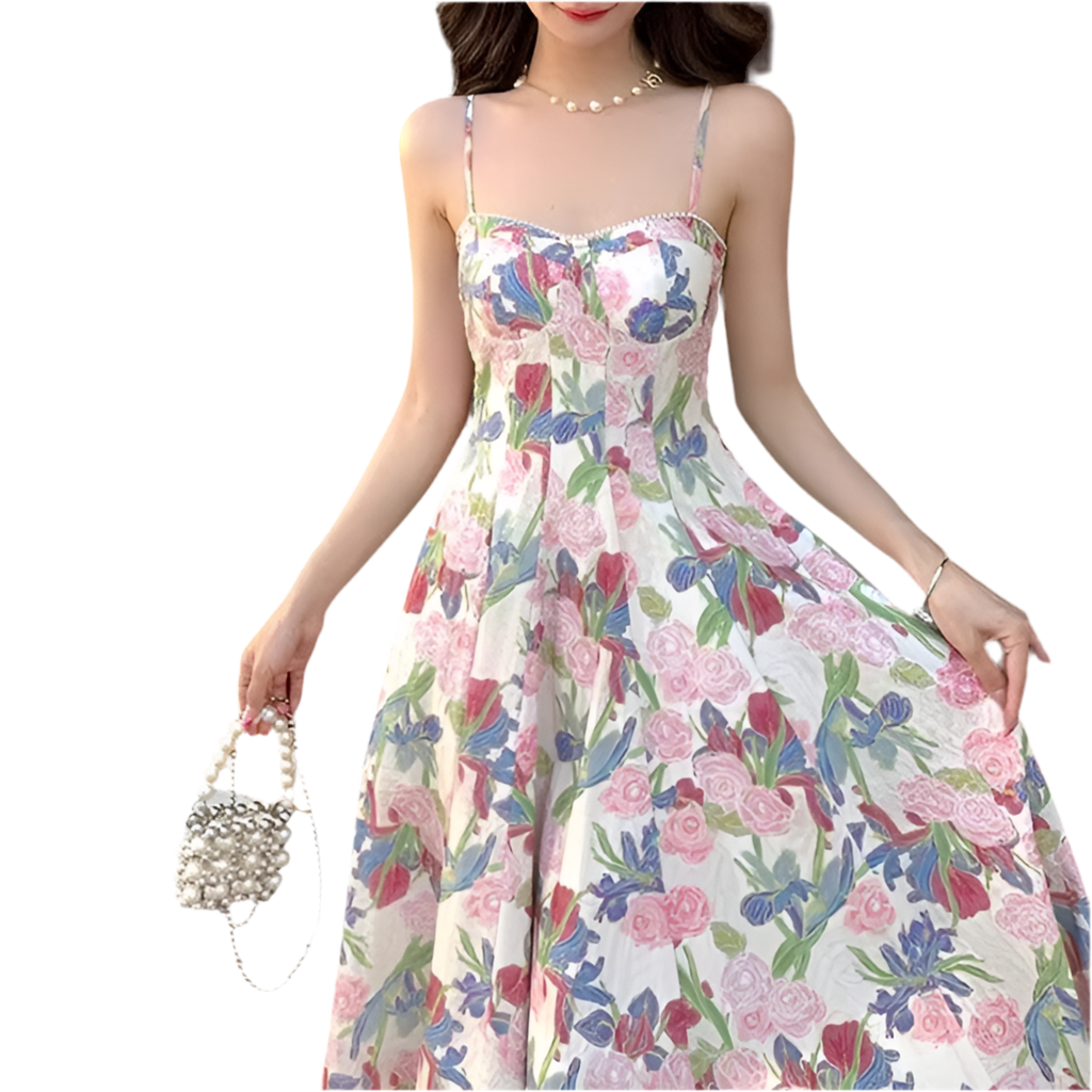 Retro Floral Slip Dress