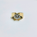 1 to 3 Carat Round Cut Broad Band 14K Solid Gold Solitaire Diamond Engagement Ring