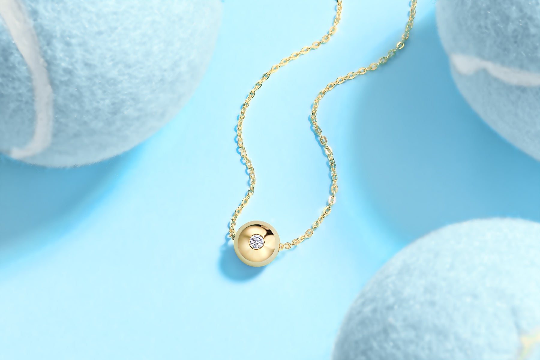 Fortune Circulation Luxury Fashion Diamond Pendant Necklace Set With Mosan Diamond Silver Ornaments