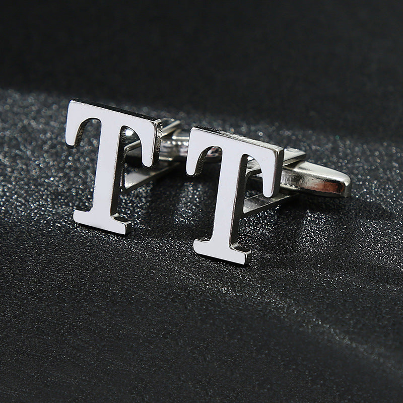 English alphabet cufflinks cuff nails men's French buttons