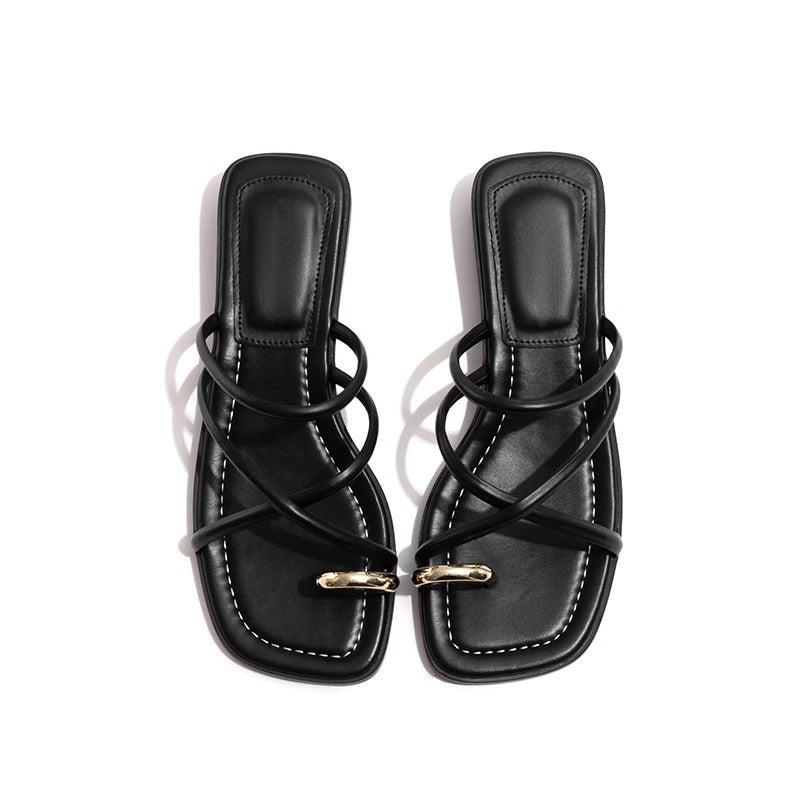 Versatile Fairy Style Toe Casual Slippers