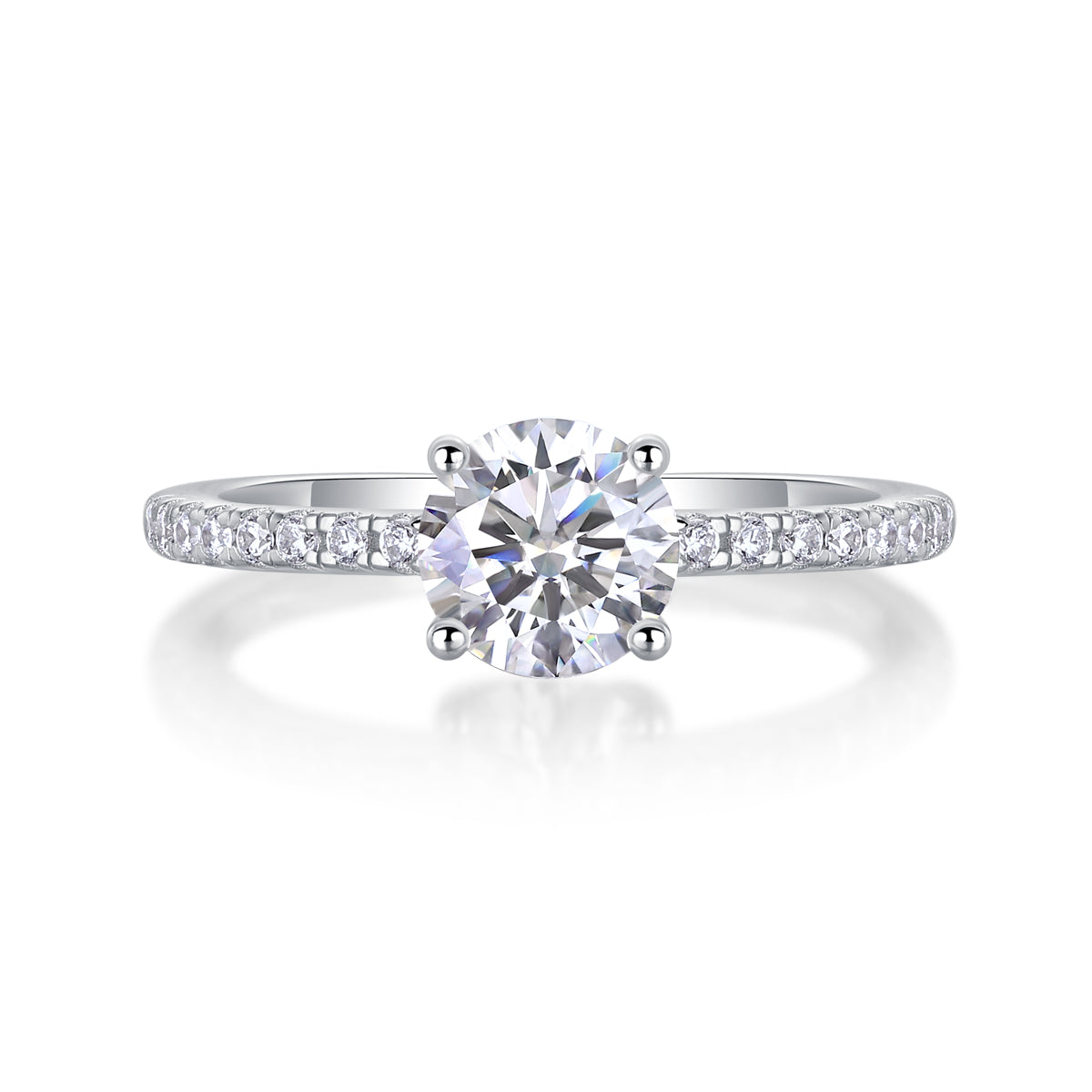 With You - A Wedding Ring Set With 1-2-3-5-10 Carat Top-quality Moissanite S925 Silver And Platinum-plated Diamond. The Ring Can Be Inspected With A Diamond Pen