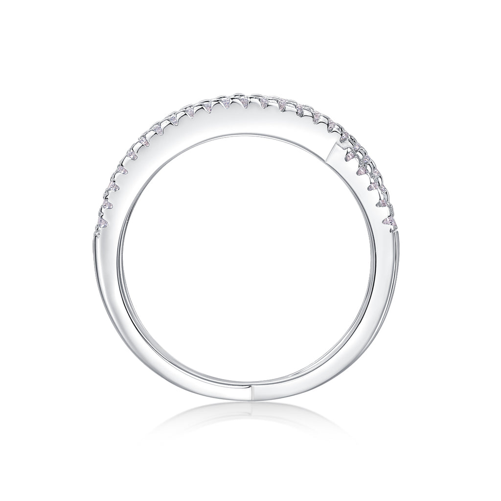 Fate Cross - A Wedding Ring Set With Top-quality Moissanite S925 Silver And Platinum-plated Diamond Can Be Tested With A Diamond Pen