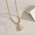 Wish Light Pear-Shaped Moissanite Necklace – S925 Silver Gold Plated
