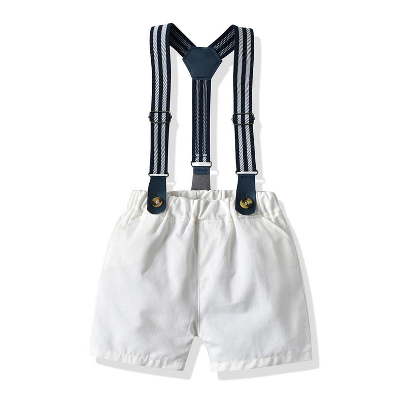 Shirt Suspender Pants Summer Two-piece Set