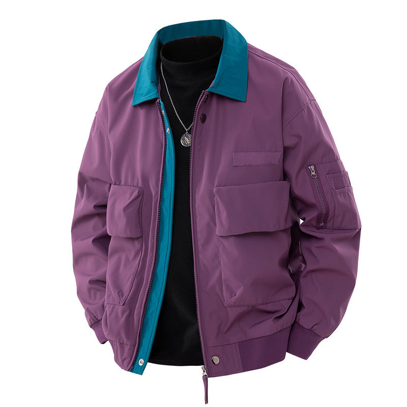 Retro Pilot Jacket Mens Workwear Lapel Jacket