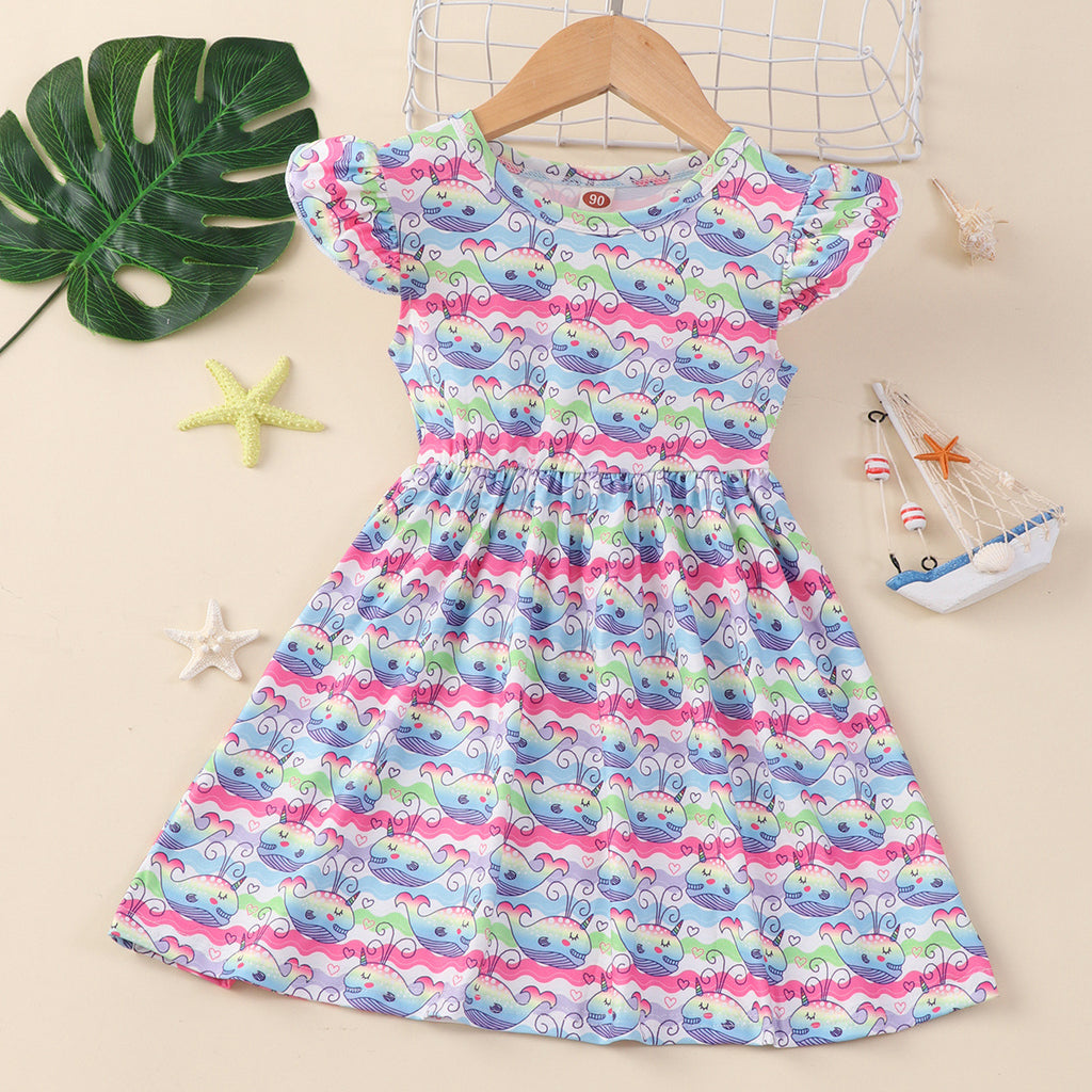 Flounced Sleeve Dress Girl  Dress