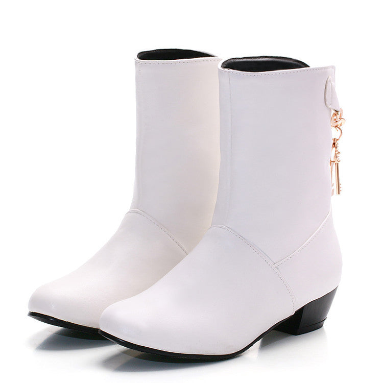 Low-heeled PU Ankle Boots