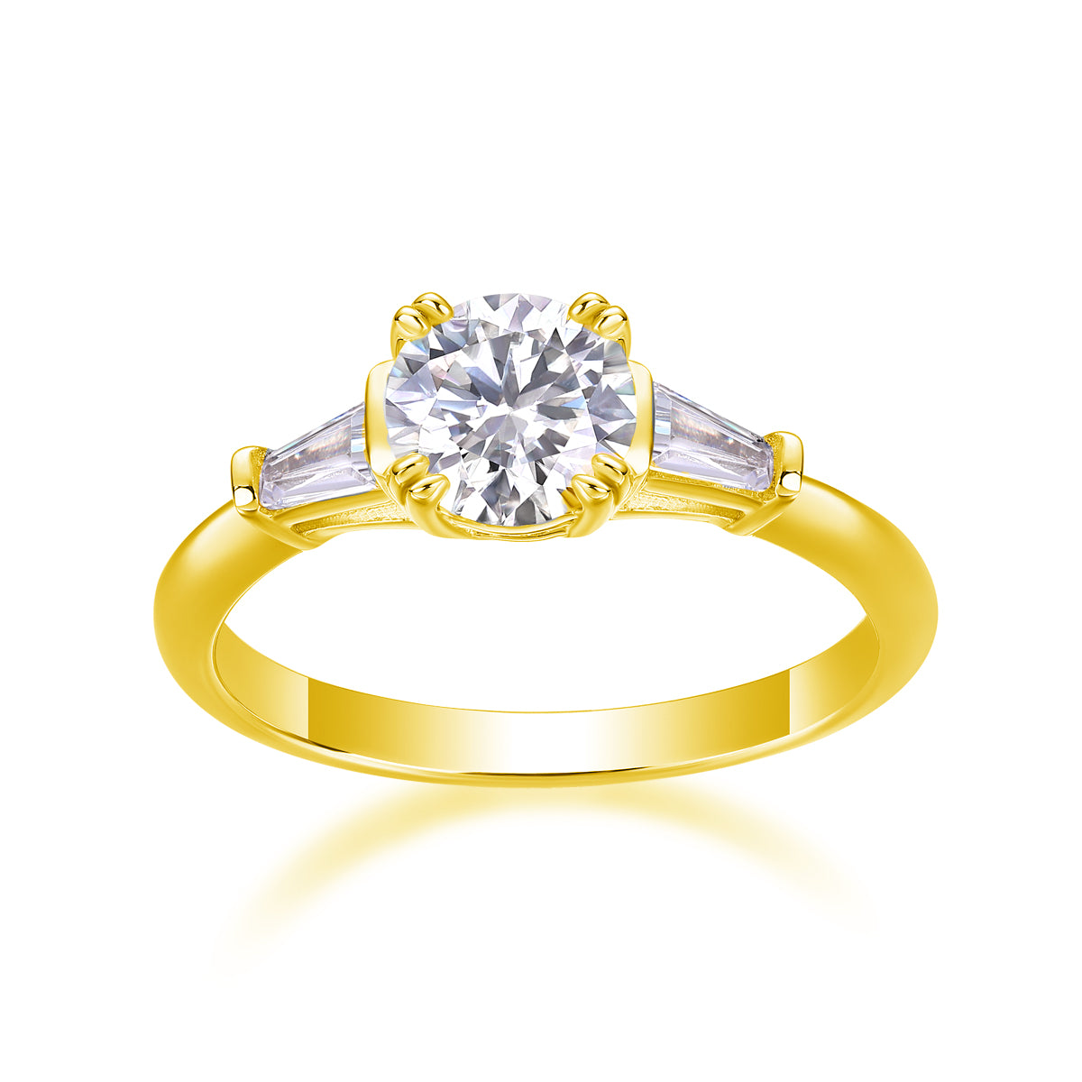 GODDNESS- Set With Top-quality Moissanite S925, Silver And Platinum-plated Diamond Wedding Ring. The Ring Can Be Tested With A Diamond Pen In Yellow Gold And Rose Gold