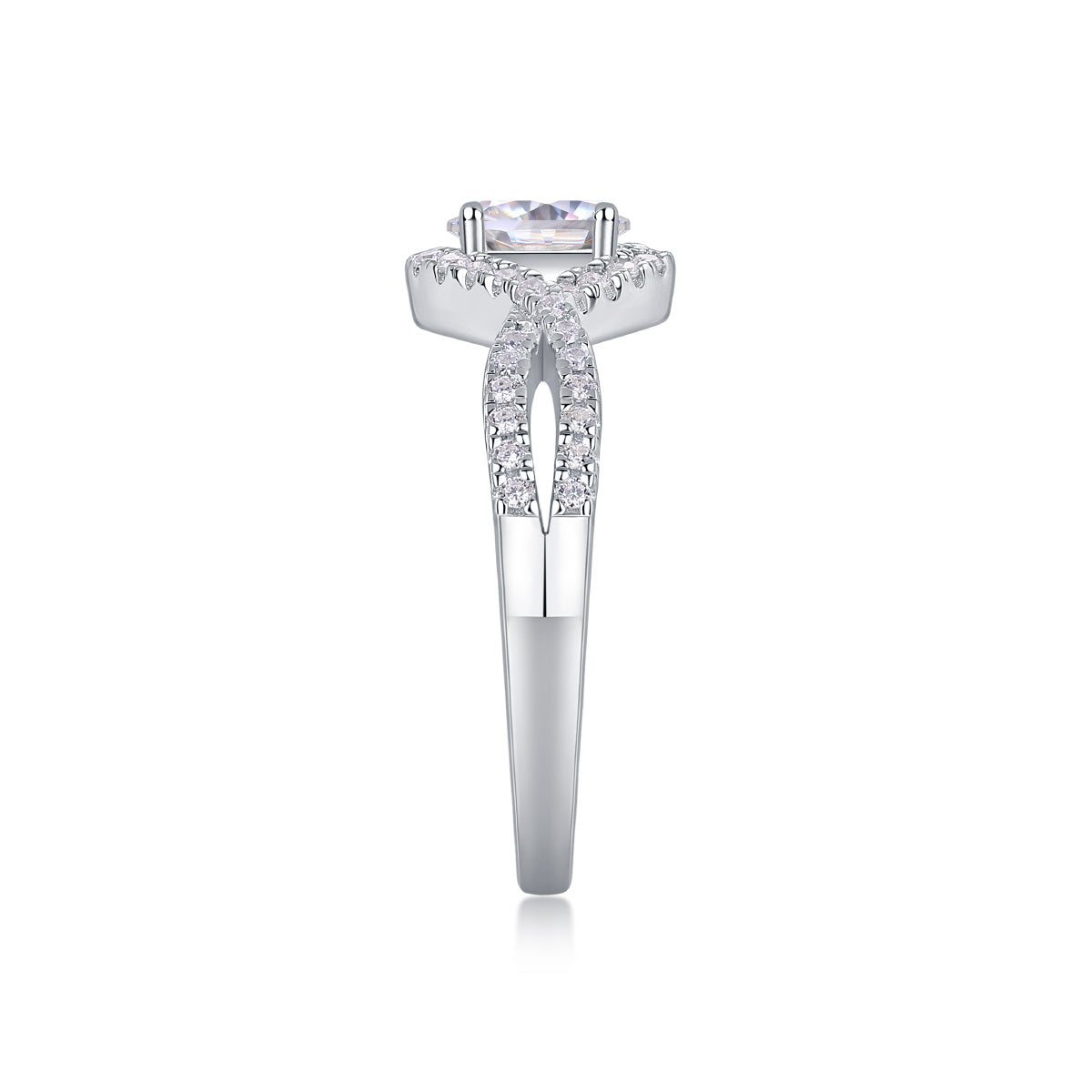 Alice In Wonderland - A Wedding Ring Set With Top-quality Moissanite S925 Silver And Platinum-plated Diamond. The Ring Can Be Inspected With A Diamond Pen